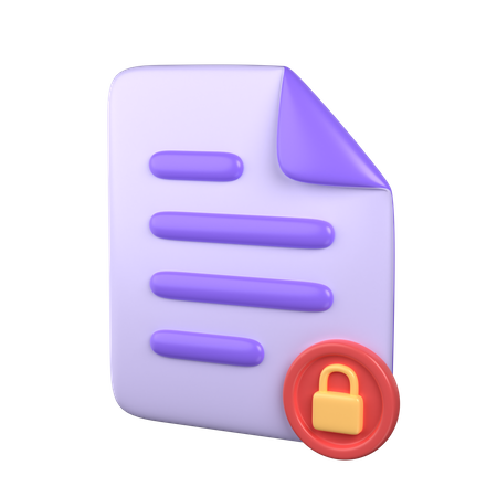 Locked Document  3D Icon