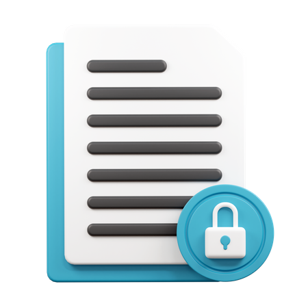 Locked Document  3D Icon