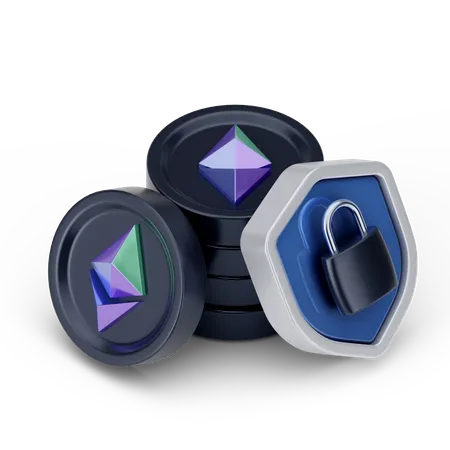 Locked Ethereum  3D Icon