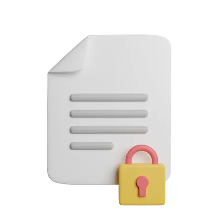 Locked File Document 3D Icon