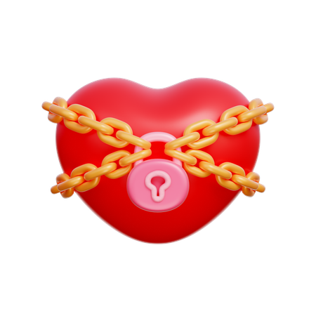 Locked Heart  3D Icon