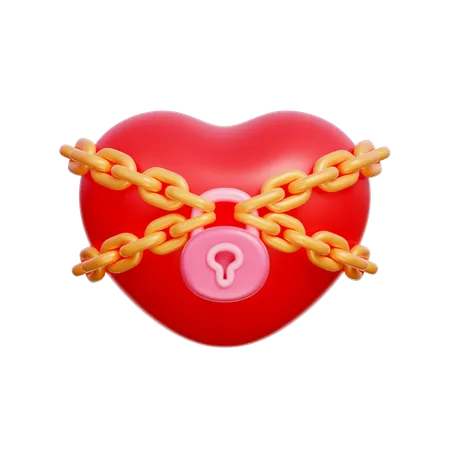 Locked Heart  3D Icon