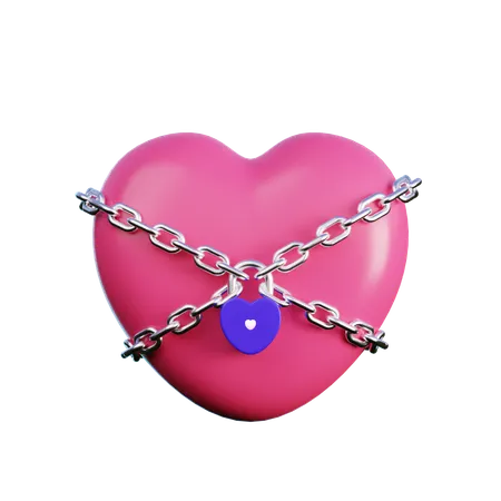 Locked Heart  3D Icon