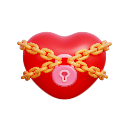 Locked Heart  3D Icon