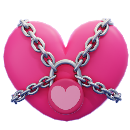 Locked Heart  3D Icon