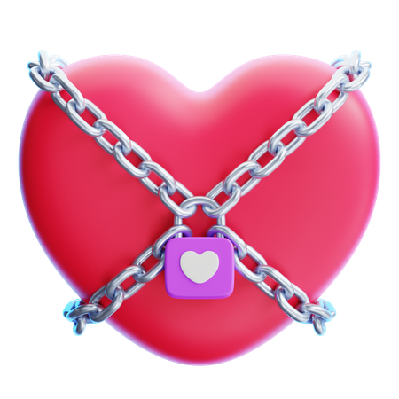 Locked Heart  3D Icon