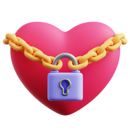 Locked Heart  3D Icon