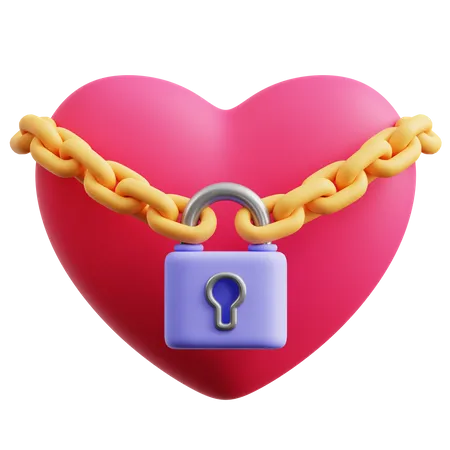 Locked Heart  3D Icon