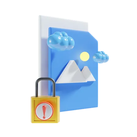 Lock Image File Icon 3D Icon