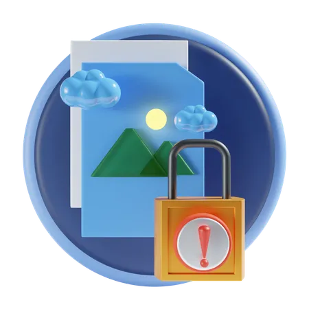 Lock Image File Icon 3D Icon