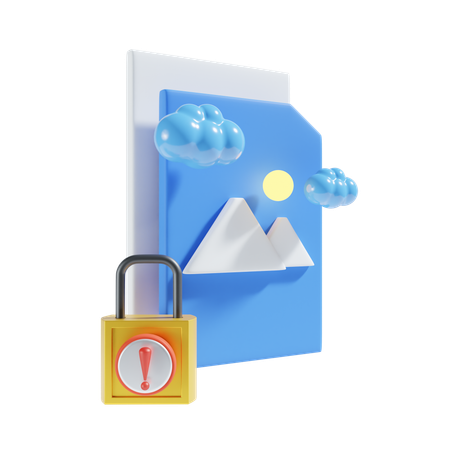 Locked image file  3D Icon