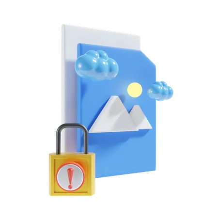 Locked image file  3D Icon