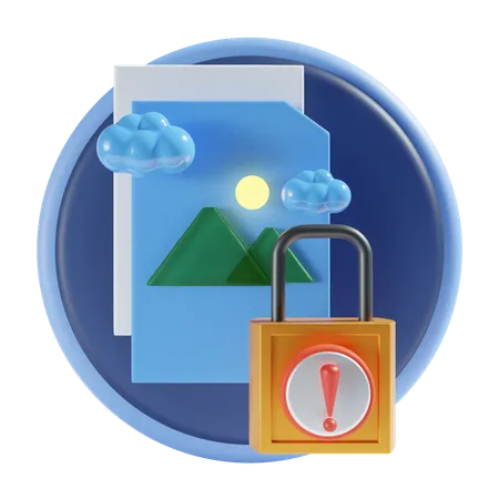 Locked image file  3D Icon