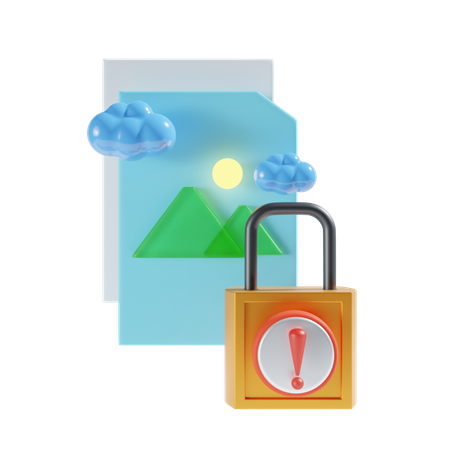 Locked image file  3D Icon