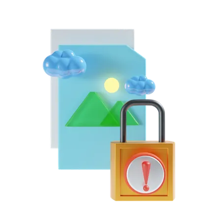 Locked image file  3D Icon