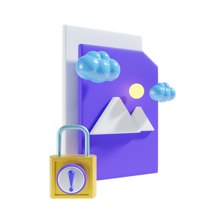 Locked image file  3D Icon