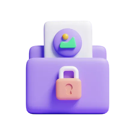 Locked Image Folder  3D Icon