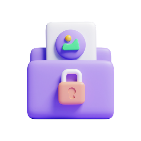 Locked Image Folder  3D Icon