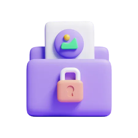 3 D Online File Security Concept Icon Or 3 D Folder Locked Concept Icon 3D Icon