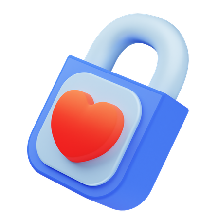 Locked love  3D Icon