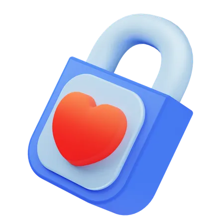 Locked love  3D Icon