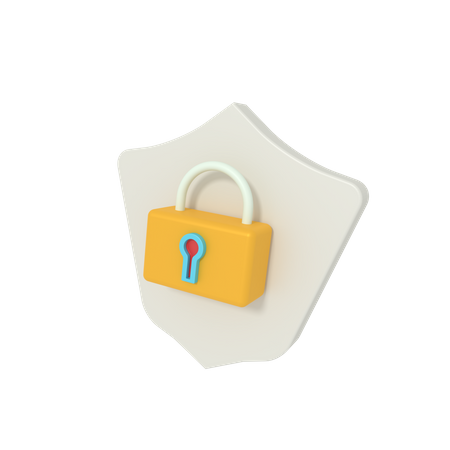 Locked Shield 3D Icon