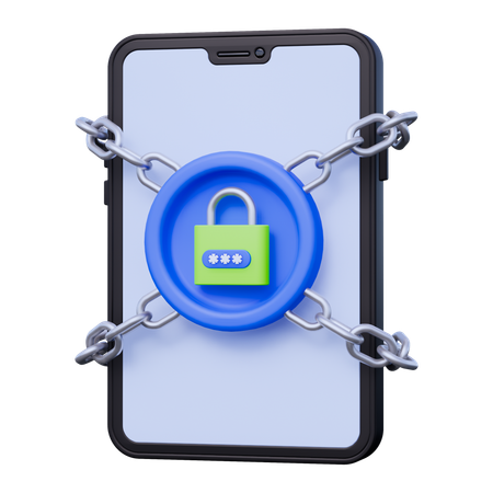 Locked Smartphone  3D Icon