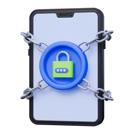 Locked Smartphone  3D Icon
