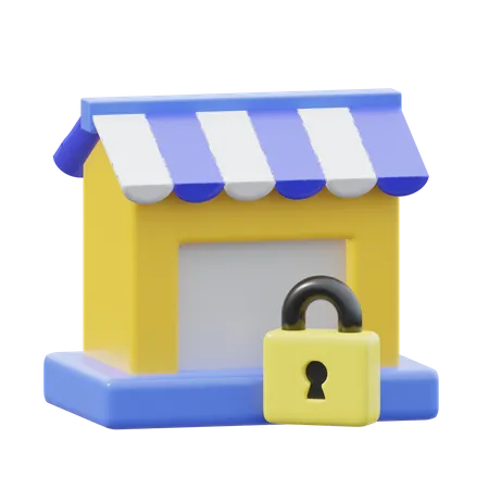 Locked Store  3D Icon