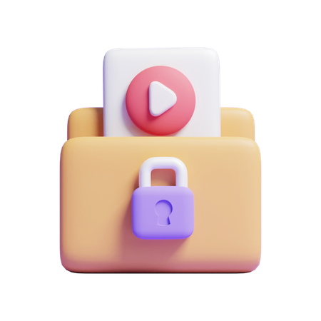 Locked Video Folder  3D Icon