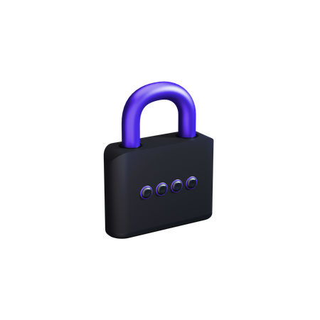 Password lock 3D Illustration