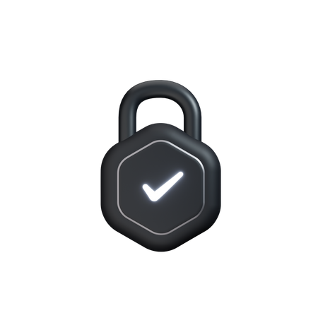 Locked with tick Clay  3D Icon