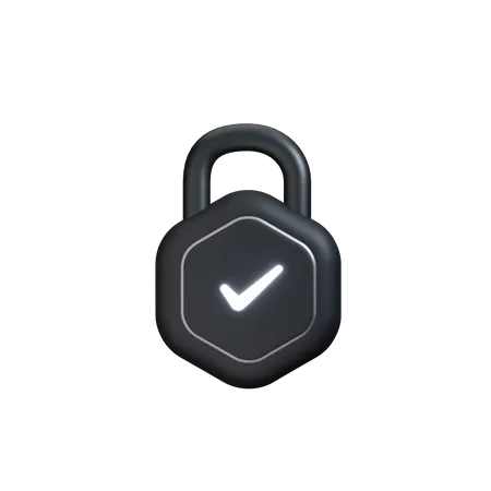 Locked with tick Clay  3D Icon