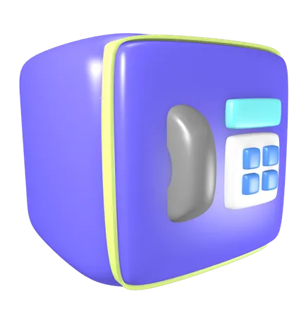3 D Rendering Of Finance And Bank Icons Strong Box 3D Illustration