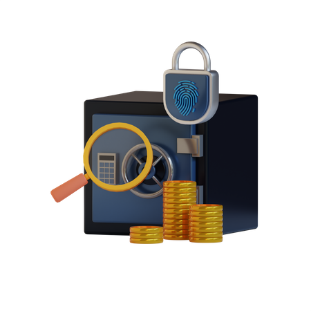 Locker Finger Print Lock  3D Icon