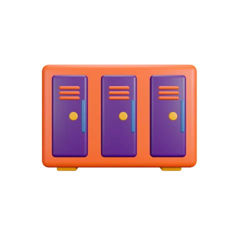 Lockers  3D Illustration