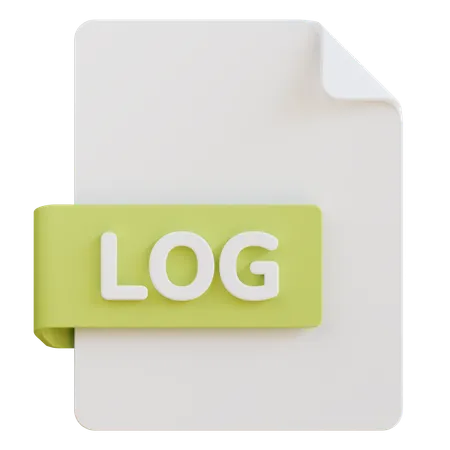 3 D Illustration Of Log File Extension 3D Icon