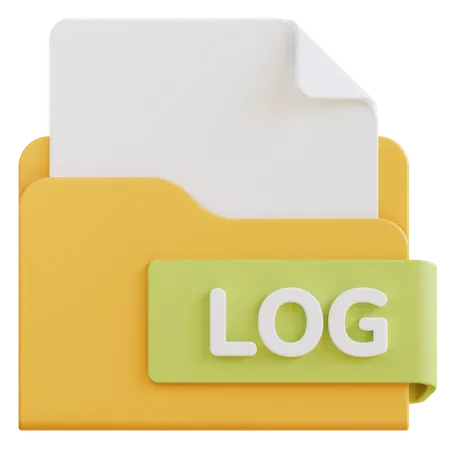 3 D Log File Extension Folder 3D Icon