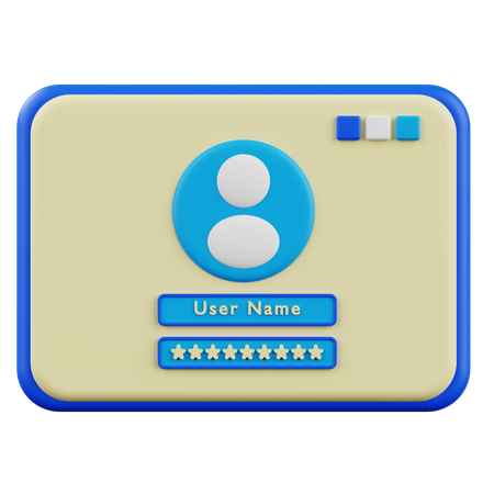 Log In Interface  3D Icon
