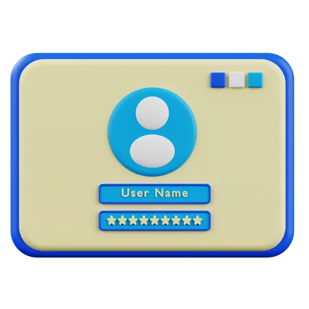Log In Interface  3D Icon