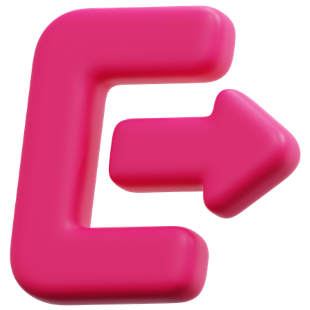 ログアウト矢印  3D Icon