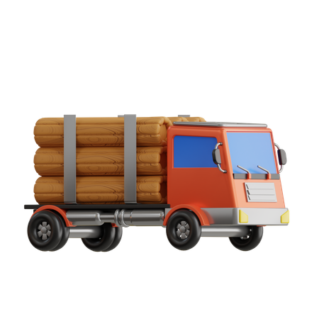 Log Truck  3D Icon