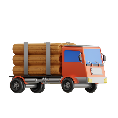 Log Truck  3D Icon