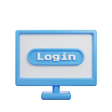 Login  3D Illustration