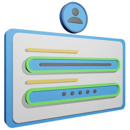 Login Bar  3D Icon