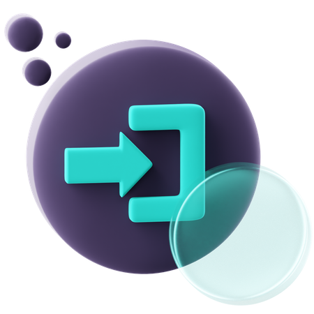 Login Button  3D Icon