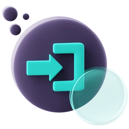Login Button  3D Icon