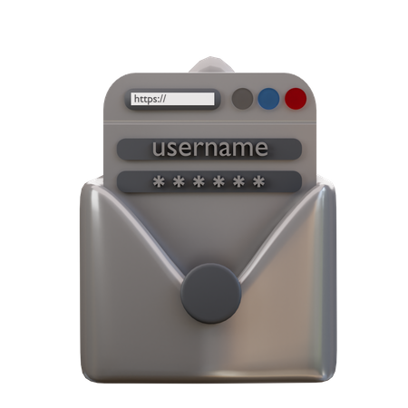 Login Mail  3D Icon