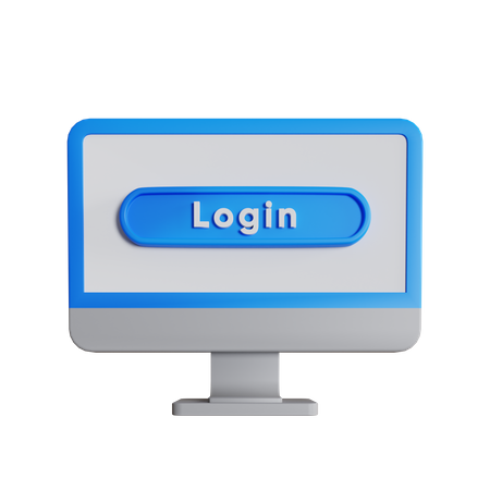 Monitorar login  3D Icon