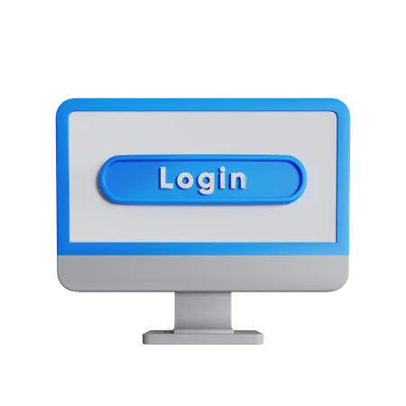 Monitorar login  3D Icon